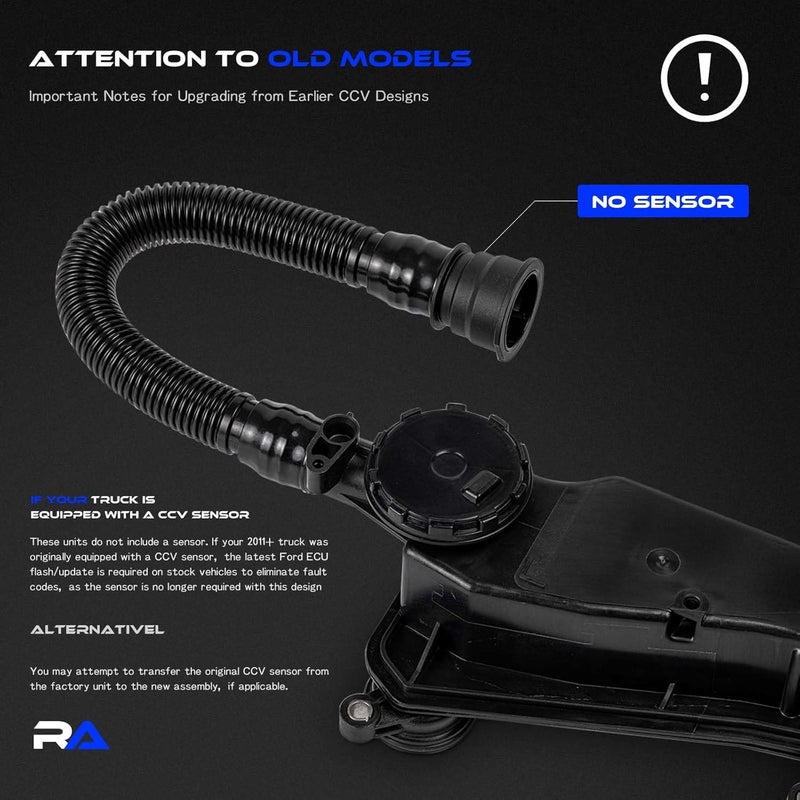 RHAOCZIYAUTO Air Oil Separator Assembly Fit for Ford F250 F350 Super Duty 2023-2024 OR 2011+ 6.7L Powerstroke Diesel - PCV CCV Vent Valve Engine Crankcase - Replace PC3Z-6A785-A, PC3Z6A785A - Image 5